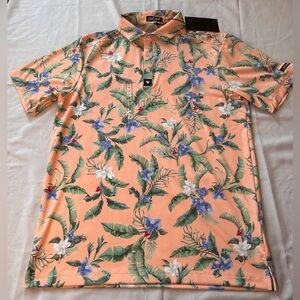 Bad Birdie Men’s Core Golf Shirt Size Medium Flora Fiesta